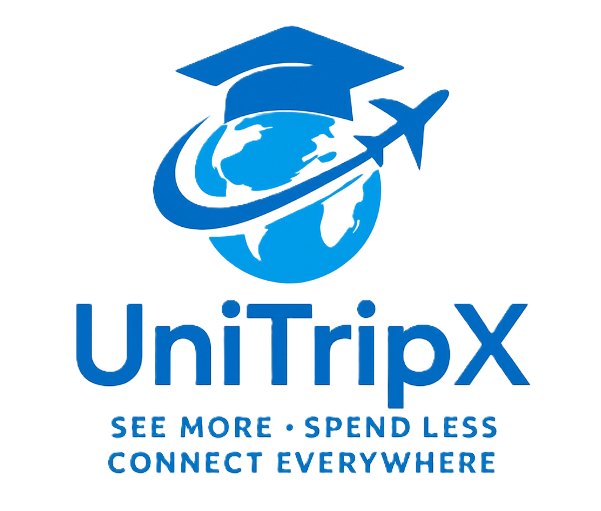 blue flat illustrative travel agency logo